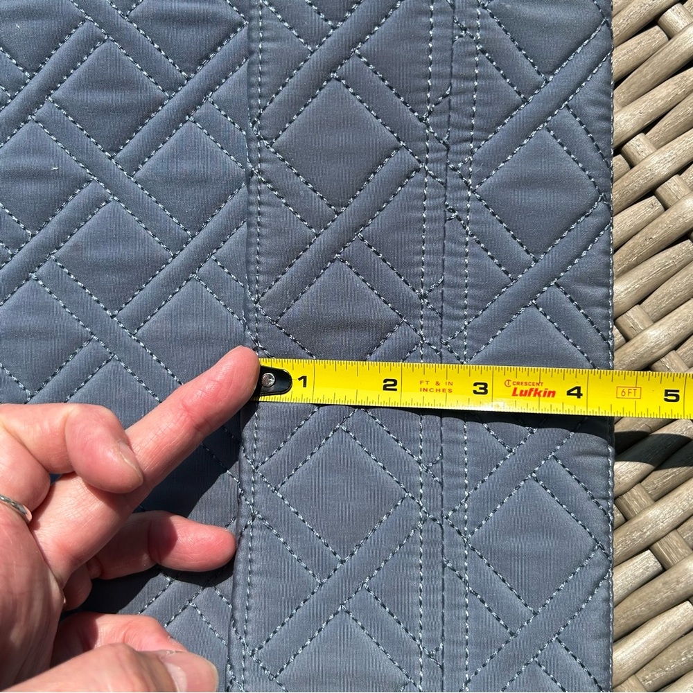 Vera Bradley Gray/Blue  Quilted Tote Tab Button Closure - Picture 6 of 12